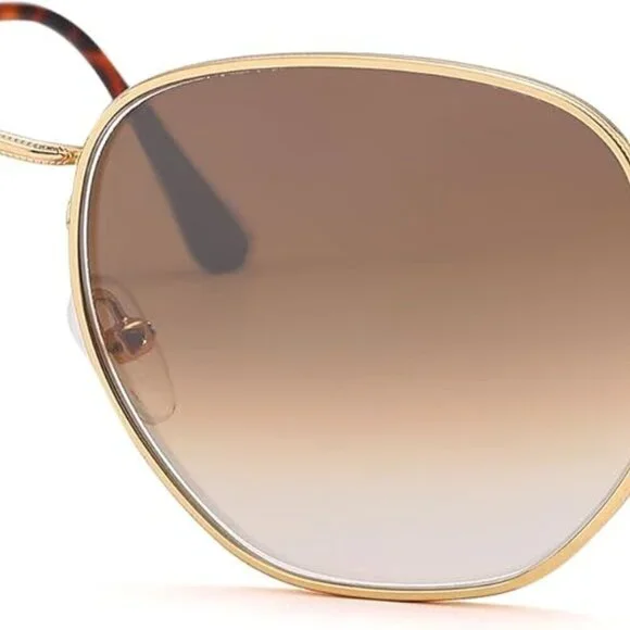 Square Sunglasses for Women Men UV400 Glass Lenses Stylish Hexagonal Frame - Picture 1 of 6